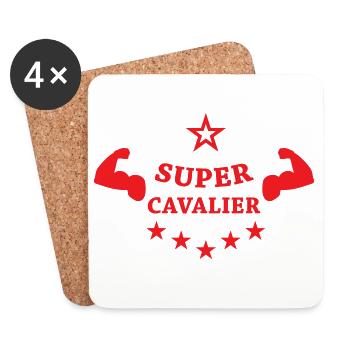 Super Cavalier: the strength of equestrian sport - Coasters (set of 4) - white - Front