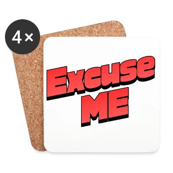 Excusez-moi : graphisme rétro de faute de frappe - Dessous de verre (lot de 4) - blanc - Devant