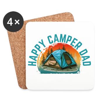 PAPA CAMPEUR HEUREUX - Dessous de verre (lot de 4) - blanc - Devant