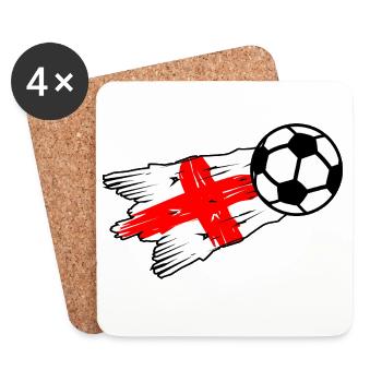 English flag meets football - Coasters (set of 4) - white - Front