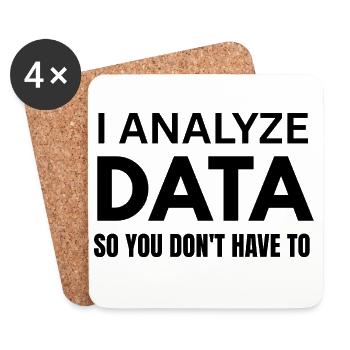 Funny Data Analyst Computer Nerd Gift for Husband - Coasters (set of 4) - white - Front