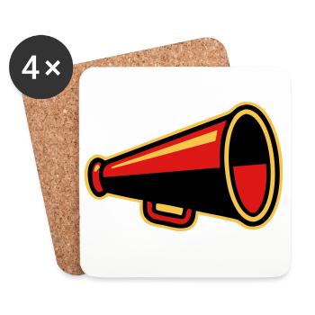Red Megaphone Ultras Icon - Coasters (set of 4) - white - Front
