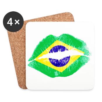 Kiss (Brazil / Brasil) - Coasters (set of 4) - white - Front