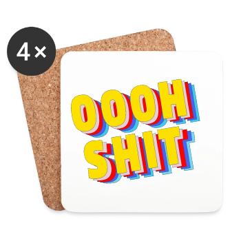 Oooh Shit - - Coasters (set of 4) - white - Front