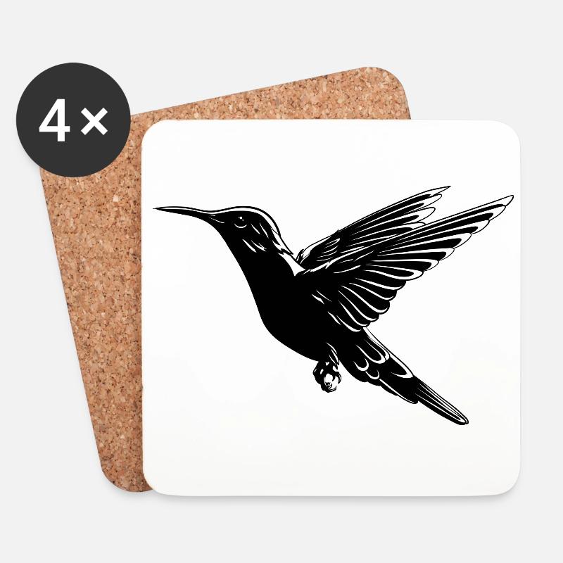 Kolibri Vogel - Untersetzer (4er-Set) - Weiß