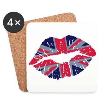 Pout (Royaume-Uni / Union Jack) - Dessous de verre (lot de 4) - blanc - Devant