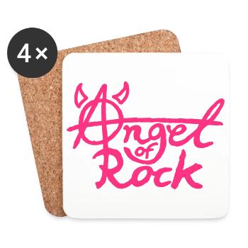 Angel of Rock (Schriftzug) - Untersetzer (4er-Set) - Weiß - Vorne