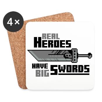 Real Heroes, Big Swords - Coasters (set of 4) - white - Front