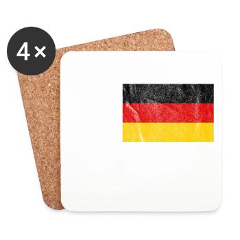Jung Geil Siegessicher - Handball Deutschland - Untersetzer (4er-Set) - Weiß - Vorne