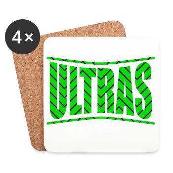 ultras football fans t-shirt design gift idea - Coasters (set of 4) - white - Front