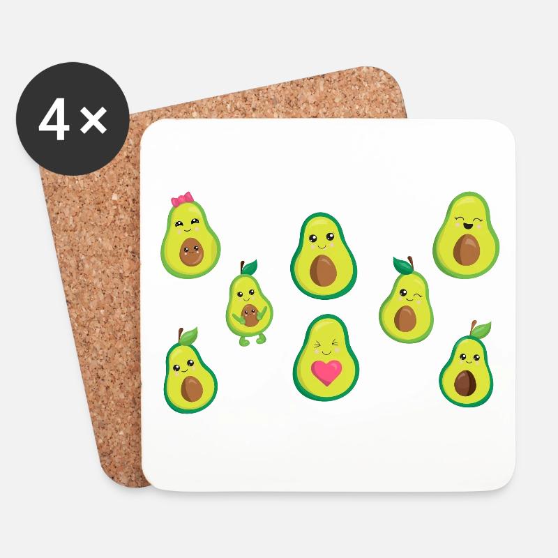 Avocado Süße Avocado - Untersetzer (4er-Set) - Weiß