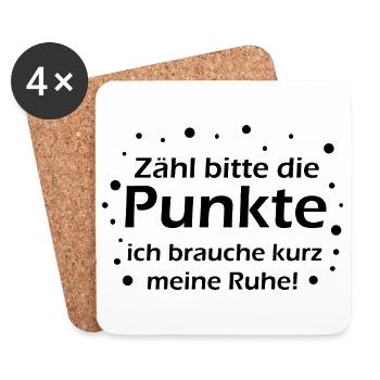Zähl bitte die Punkte ich brauche kurz meine Ruhe - Untersetzer (4er-Set) - Weiß - Vorne