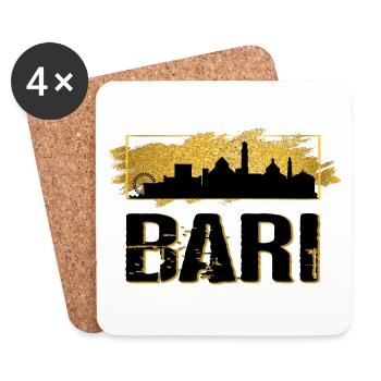 Bari Italien Stadt Skyline Heimat Liebe Gold - Untersetzer (4er-Set) - Weiß - Vorne