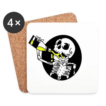 Beer Skeleton - Coasters (set of 4) - white - Front