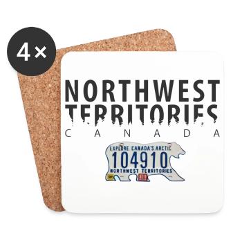 Northwest Territories mit Polar bear licence plate - Untersetzer (4er-Set) - Weiß - Vorne