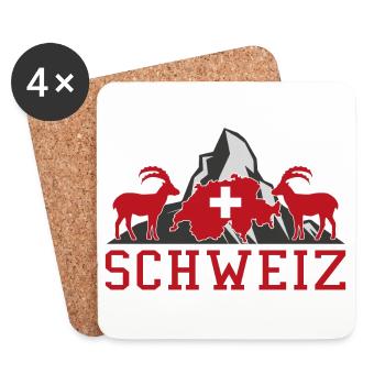 Schweiz - Untersetzer (4er-Set) - Weiß - Vorne