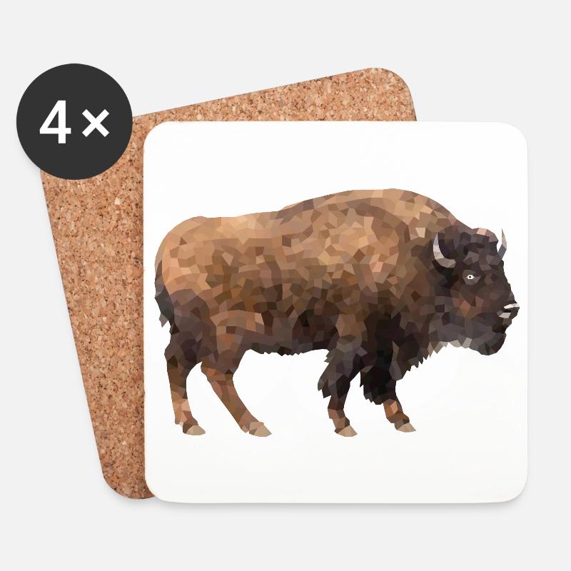 Bison - Untersetzer (4er-Set) - Weiß