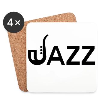 Jazz Saxophone Musical Instrument - Coasters (set of 4) - white - Front