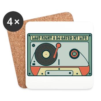 Hier soir, un DJ m’a sauvé la vie - Dessous de verre (lot de 4) - blanc - Devant