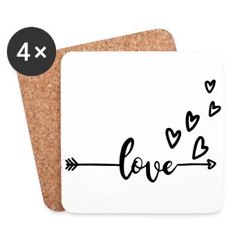 LOVE - Dessous de verre (lot de 4) - blanc - Devant