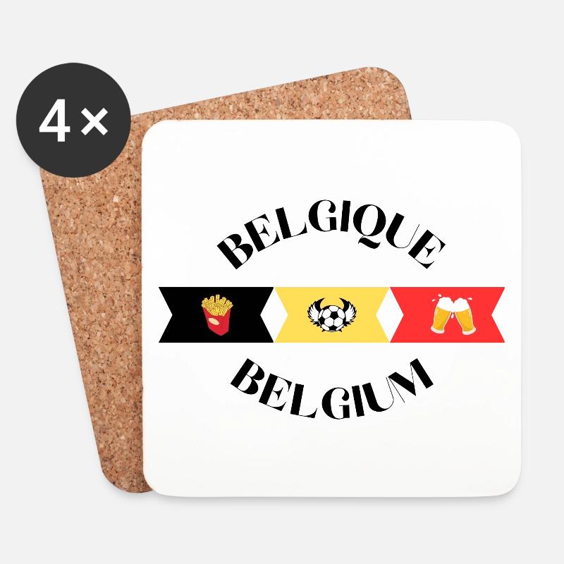 Belgien - Untersetzer (4er-Set) - Weiß
