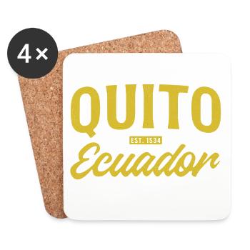 Quito Ecuador Est 1533 Vintage Script - Untersetzer (4er-Set) - Weiß - Vorne