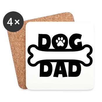 Dog Dad - Hundehalter - Hunde Besitzer - Untersetzer (4er-Set) - Weiß - Vorne