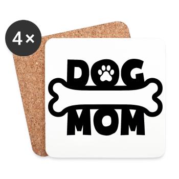 Dog Mom - Propriétaires de chiens - Propriétaires de chiens - Dessous de verre (lot de 4) - blanc - Devant