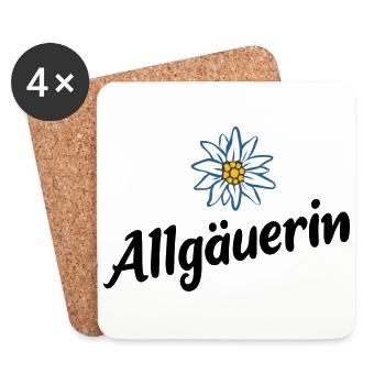 Allgäuerin - Alpen Edelweiß aus dem Allgäu - Untersetzer (4er-Set) - Weiß - Vorne