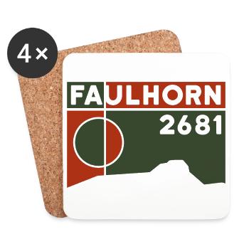Faulhorn Grindelwald Randonnée en luge - Dessous de verre (lot de 4) - blanc - Devant