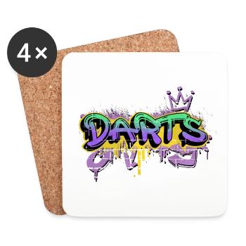 Fléchettes Dart Graffiti Pulvérisateur Joueur de fléchettes - Dessous de verre (lot de 4) - blanc - Devant