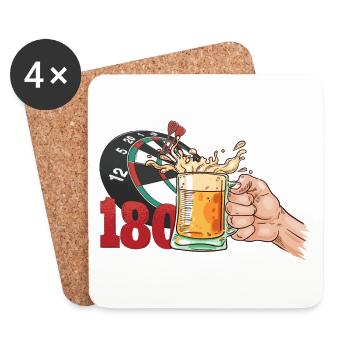 Darts, Beer, Darts, Alcohol, Drinking, Booze, Pub - Coasters (set of 4) - white - Front