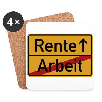 Rente - Rentner Ruhestand Pension - Untersetzer (4er-Set) - Weiß - Vorne