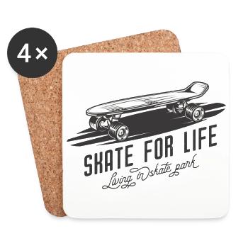 Skateboard Skate For Life Skateboarder - Untersetzer (4er-Set) - Weiß - Vorne