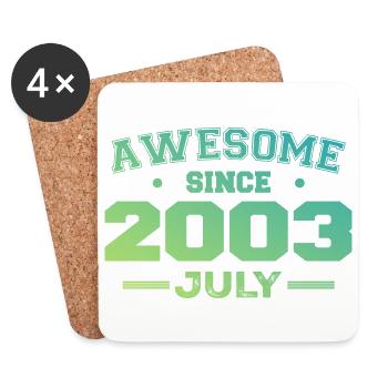 July 2003 Birthday Party July 2003 Retro - Coasters (set of 4) - white - Front
