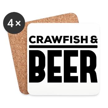 Crawfish & Beer – Maritimer Genussmoment - Untersetzer (4er-Set) - Weiß - Vorne