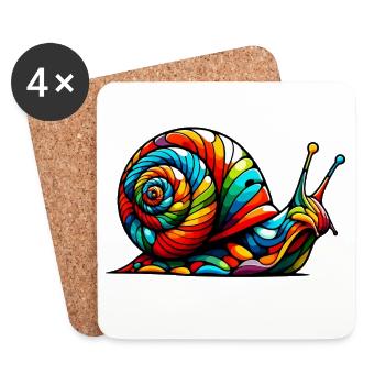 Escargot - Dessous de verre (lot de 4) - blanc - Devant