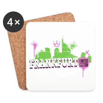 Francfort, Skyline, ville, Allemagne, Graffiti - Dessous de verre (lot de 4) - blanc - Devant
