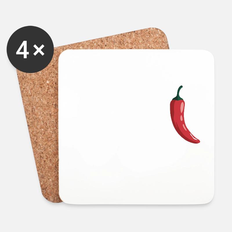 mit dir chilli am liebsten chili chillen - Untersetzer (4er-Set) - Weiß
