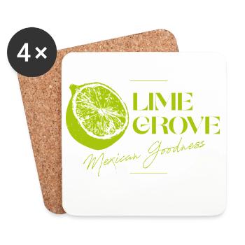 Lime Grove Logo de la bonté mexicaine - Dessous de verre (lot de 4) - blanc - Devant
