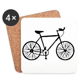 T-shirt vélo Cadeau Cycliste - Dessous de verre (lot de 4) - blanc - Devant