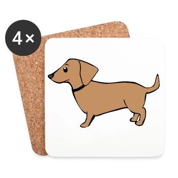 süßer Dachshund Hunde T-shirt Geschenk Kinder - Untersetzer (4er-Set) - Weiß - Vorne