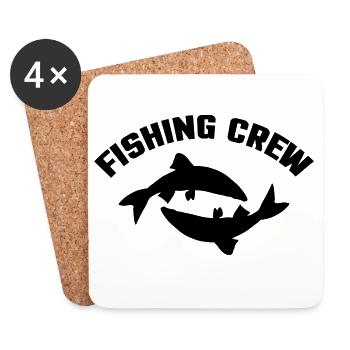 Équipage de pêche - Dessous de verre (lot de 4) - blanc - Devant