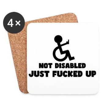 Not all wheelchair users are nice # - Coasters (set of 4) - white - Front