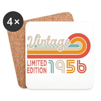 1956 Birthday Born 1956 70 years 70th birthday - Coasters (set of 4) - white - Front