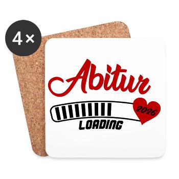 Abitur 2026 Heart Design Shirt - Coasters (set of 4) - white - Front