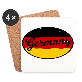 Germany Font Flag Wave Look - Coasters (set of 4) - white - Front