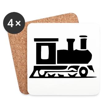 Cadeau de voyage en train pour voyager en train - Dessous de verre (lot de 4) - blanc - Devant