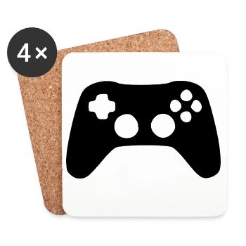 Gamer Gaming Gift - Coasters (set of 4) - white - Front