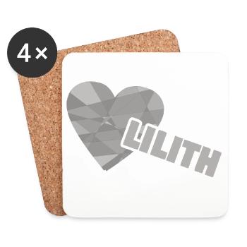 Lilith du Cœur - Dessous de verre (lot de 4) - blanc - Devant